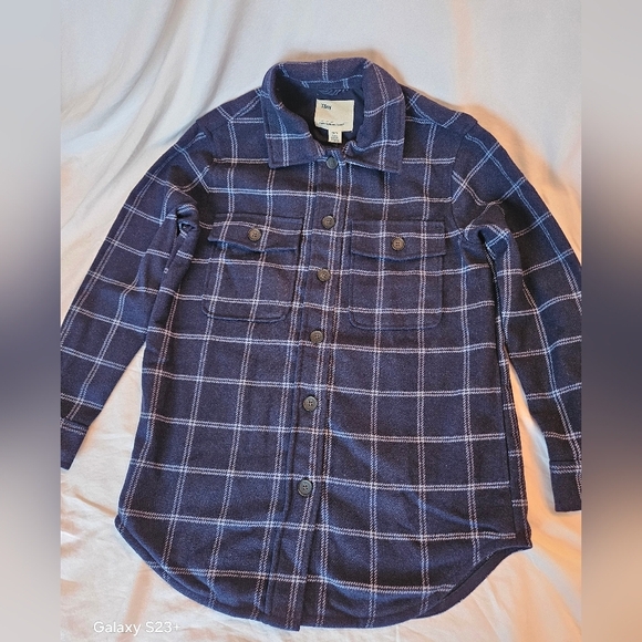 Tilley Blue Plaid Wool Blend Women's Utility Jacket Shacket, Size XS, NWT - Picture 3 of 11
